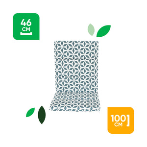 Pair of Outdoor Seat Cushions – Geo Grey Full Length Chair Pads