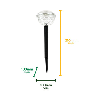 Pack of 2 Solar Disco Stake LED Lights – Colour Changing Garden Lights
