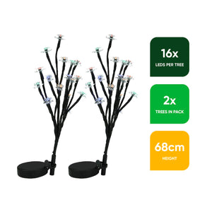 Pack of 2 Solar Stake Lights – Flower Tree LED Lights