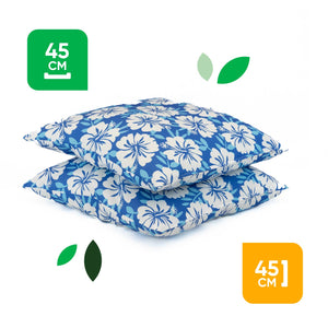 Pair of Outdoor Scatter Cushions – Blue Hawaiian Design