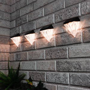 Pack of 4 Solar Fence Lights – Diamond LED Wall Lights