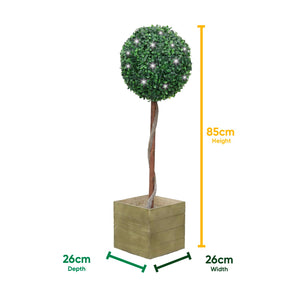 Solar Faux Plant – Bay Ball Tree in Pot with 100 LED Lights