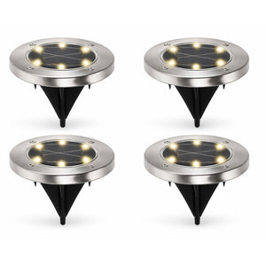 Pack of 4 Solar Deck Lights – White LED Outdoor Lights