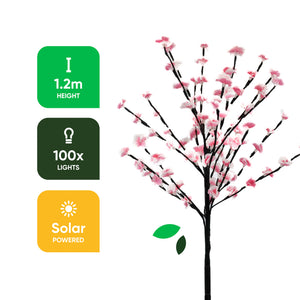 Solar Cherry Blossom Tree with 100 LED Lights