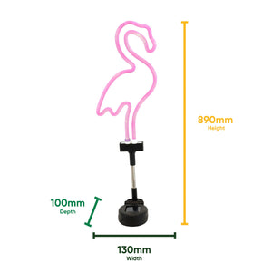Solar Neon Effect Flamingo Stake Light – Pink LED Garden Light