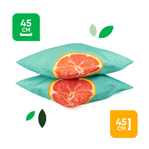 Pair of Outdoor Scatter Cushions – Grapefruit Design
