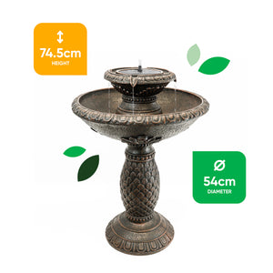 Solar Bird Bath – Imperial Bird Bath Fountain with LED Lights & Battery Backup