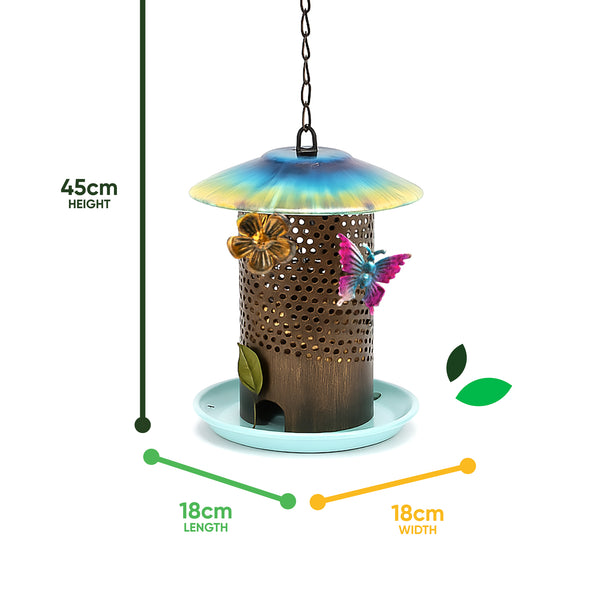 Solar Bird Feeder – Hanging Feeder with LED Light