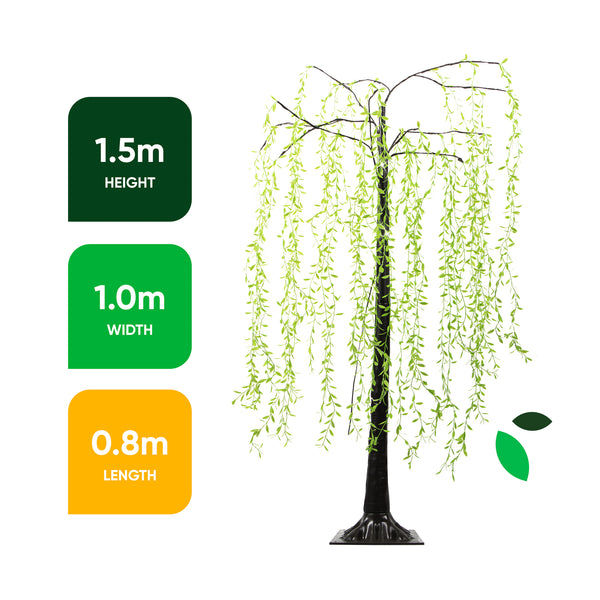 1.5m Grand Willow Tree Solar Lights – 120 Warm White LED Garden Feature Light