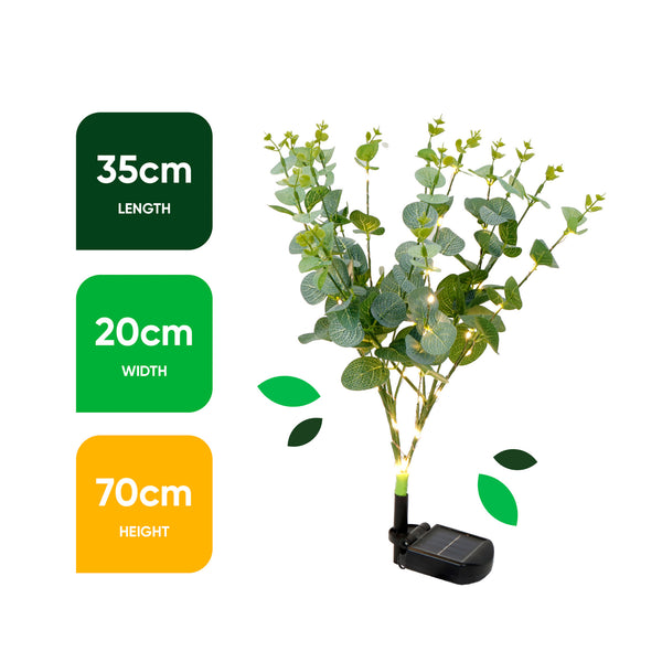 Solar Eucalyptus Tree Stake Light – Warm White LED Garden Light