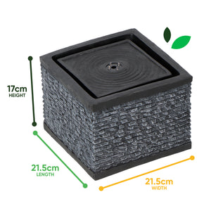 Solar Water Feature – Stacked Stone Fountain with LED Lights & Battery Backup