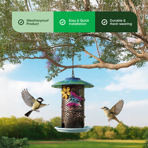 Solar Bird Feeder – Hanging Feeder with LED Light