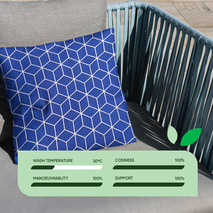 Pair of Outdoor Scatter Cushions – Blue Cube Design