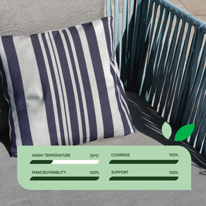 Pair of Outdoor Scatter Cushions – Blue Stripe Design