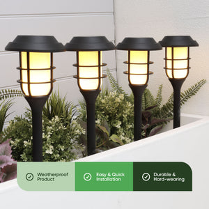 Pack of 4 Solar Stake Lights – Flaming LED Torch Lights