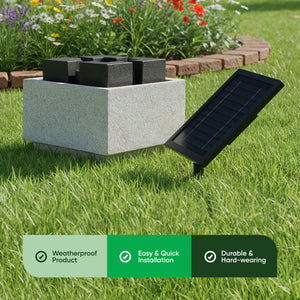 Solar Water Feature – Granite Oasis Fountain with LED Lights & Battery Backup