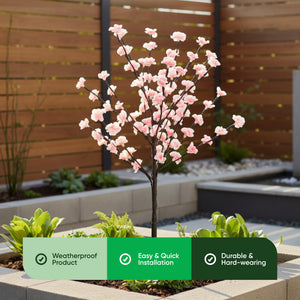 Solar Cherry Blossom Tree with 100 LED Lights