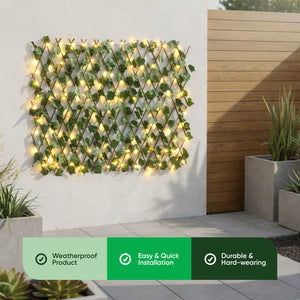 Solar Garden Trellis – Expandable Ivy Trellis with 100 LED Lights