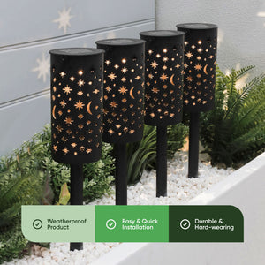 Pack of 4 Solar Stake Lights – Night Sky Lantern LED Lights