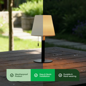 Solar Table Lamp with USB Charging – Warm White LED Garden Light