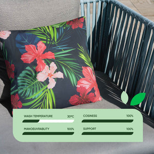 Pair of Outdoor Scatter Cushions – Tropical Leaf Design