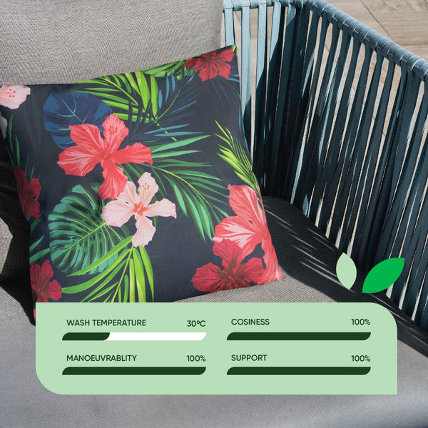 Pair of Outdoor Scatter Cushions – Tropical Leaf Design