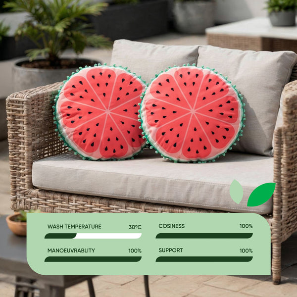Pair of Outdoor Scatter Cushions – Watermelon Design