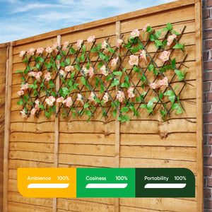 Solar Garden Trellis – Pink Flower Trellis with LED Lights