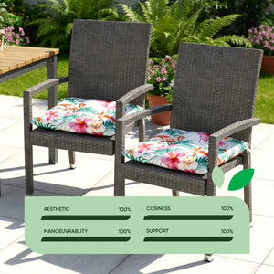 Pair of Outdoor Seat Pads - Flamingo Design Chair Cushions