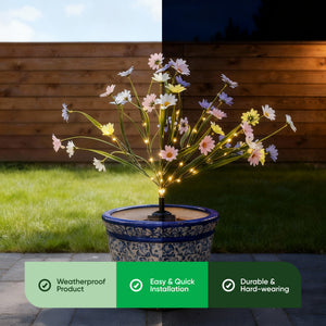 Solar Wild Chrysanthemum Stake Light – Warm White LED Garden Light
