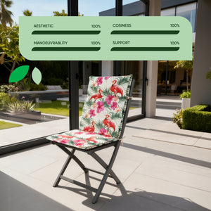 Pair of Outdoor Seat Cushions – Flamingo Full Length Chair Pads