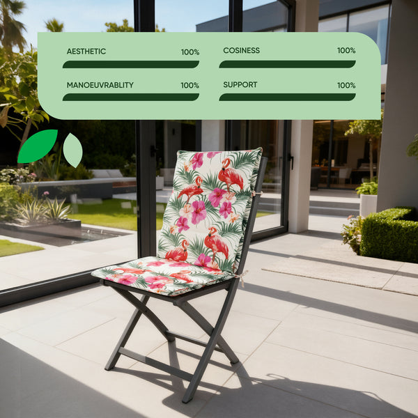 Pair of Outdoor Seat Cushions – Flamingo Full Length Chair Pads