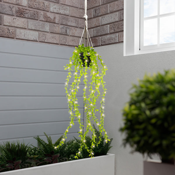 Solar Hanging Faux Plant – Branches in Pot with 60 LED Lights
