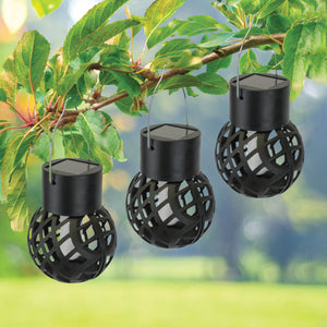 Pack of 6 Solar Hanging Lanterns – Dancing Flame LED Lights