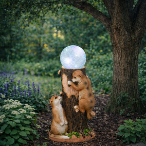 Solar Meerkat Colour Changing Ball Light – LED Crackle Globe Garden Ornament