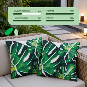 Pair of Outdoor Scatter Cushions – Banana Leaf Design