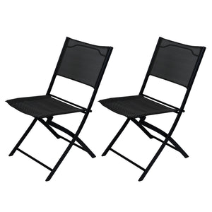 Outdoor Bistro Set – 3 Piece Grey Folding Table & Chairs Set