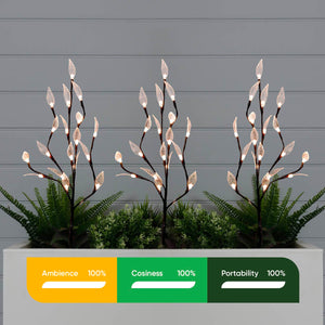 Solar Tree Lights – Pack of 3 with 60 White LED Stake Lights