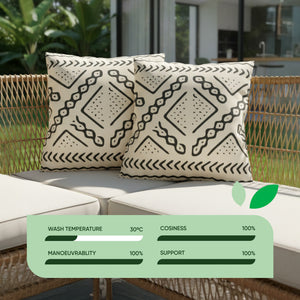 Pair of Outdoor Scatter Cushions – Aztec Tribal Design