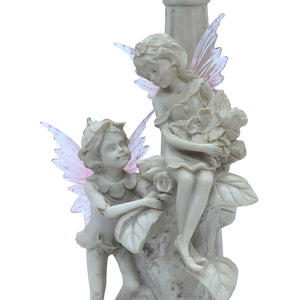 Solar Garden Ornament – Fairies Under Lamp Post with LED Light