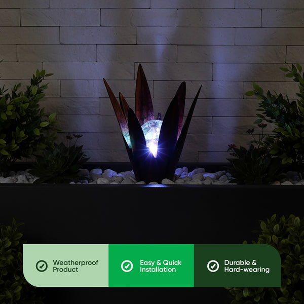 Solar Agave Stake Light – Colour Changing Desert Glow LED Garden Light