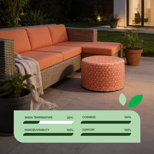 Outdoor Pouf Ottoman – Terracotta Cube Inflatable Footstool
