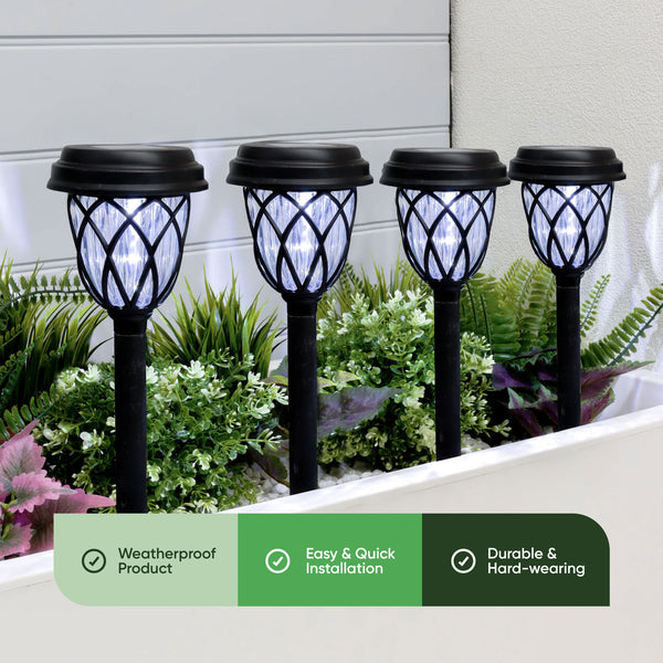 Pack of 4 Solar Stake Lights – Pathway LED Lights