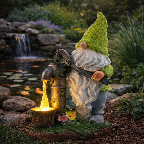 Solar Garden Ornament – Gonk Statue with LED Light