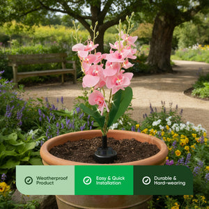 Solar Orchid Stake Light – 30 Warm White LED Garden Light