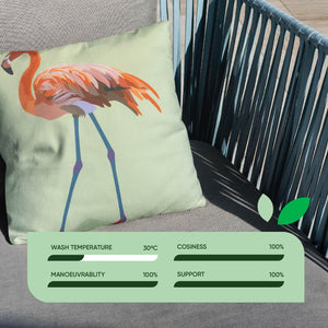 Pair of Outdoor Scatter Cushions – Solo Flamingo Design