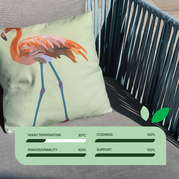 Pair of Outdoor Scatter Cushions – Solo Flamingo Design