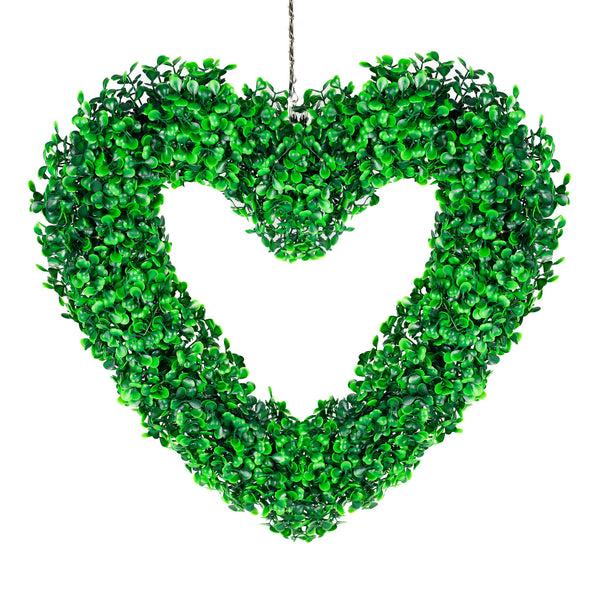 Solar Hanging Ornament – Topiary Heart Light with 30 LED Warm White Lights