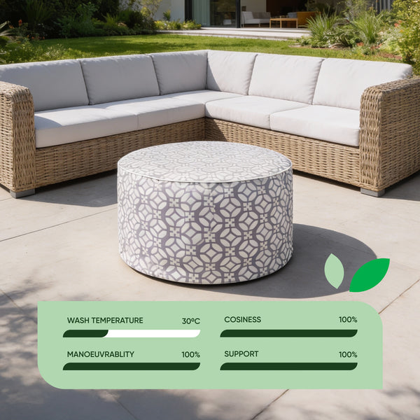 Outdoor Pouf Ottoman – Geo Inflatable Footstool