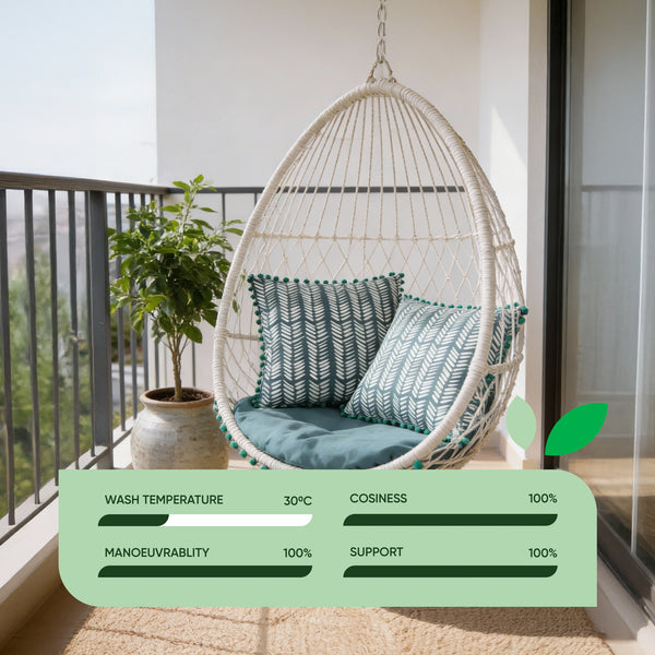 Pair of Outdoor Scatter Cushions – Teal Fern Design